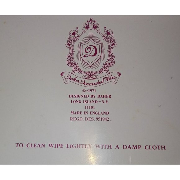 Vintage Daher Decorated Ware 1971 Made in England Decorative Tin Bowl Dish - Picture 5 of 5